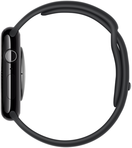 Die rechte Seite einer Apple Watch Series 10 zeigt ihre dünne Form.